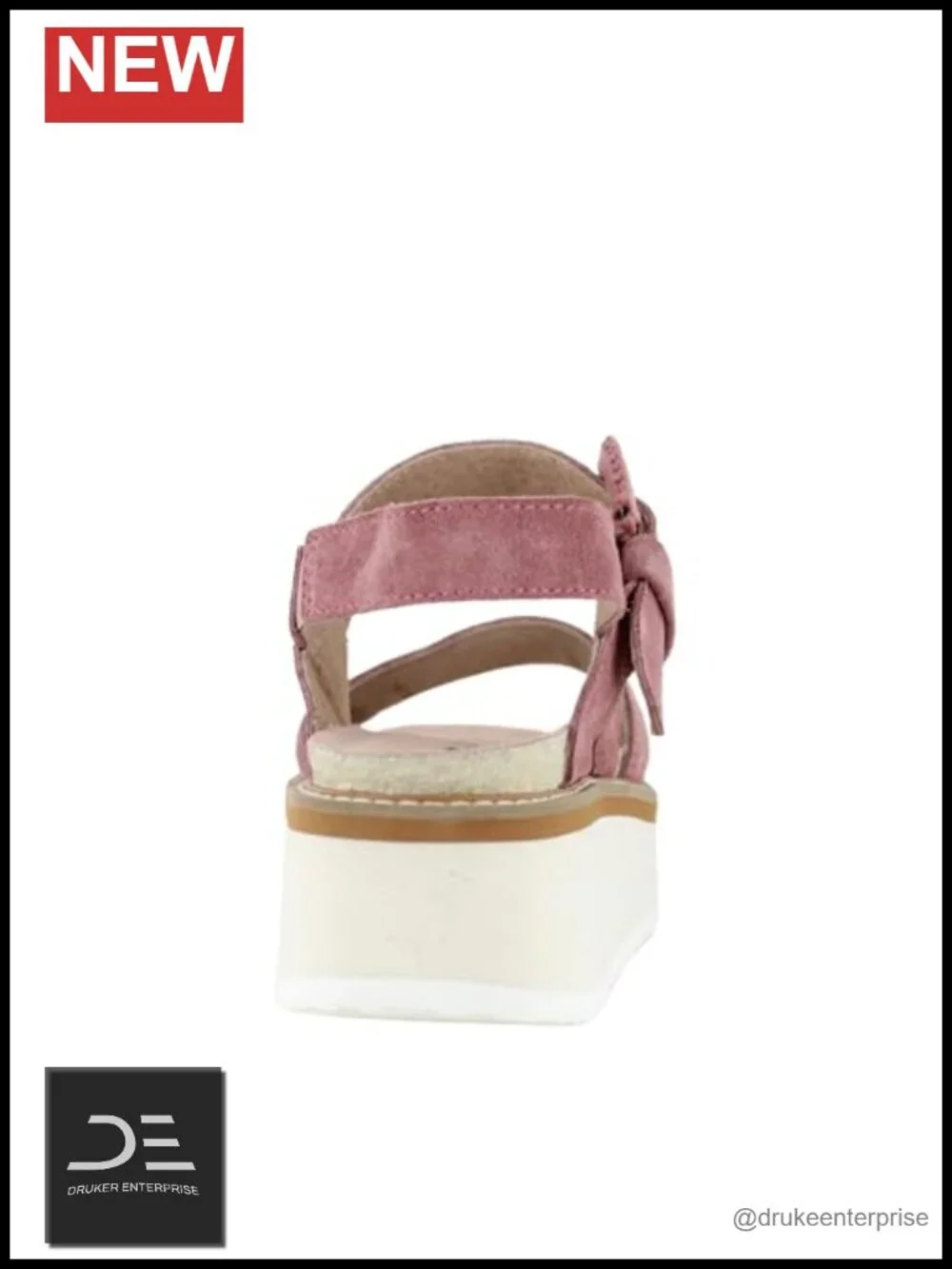 Leather Platform Wedge Sandals with Adjustable Buckle Sandal